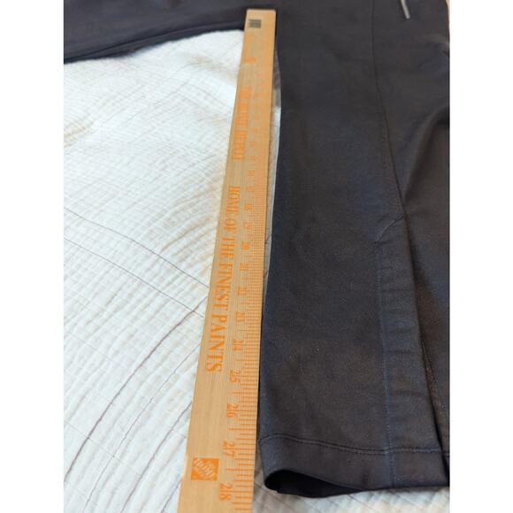 Athleta Delancey Gleam Faux Leather Straight Leg Pant Zip Pockets Split Hem Sz S - Picture 8 of 10